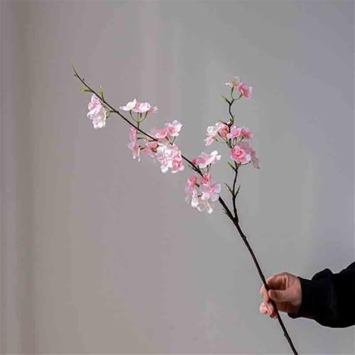 HYEFDWS Flores Artificiales de imitación de Rama de árbol de Flor de durazno, arreglo Floral para Mesa, arreglo para Comedor Interior, Flores Falsas