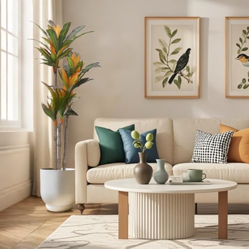 Dragón artificial, 145 cm, plantas artificiales grandes, plantas artificiales de plástico, plantas tropicales de Dracaena Fragans con macetas para salón, oficina, jardín decoración
