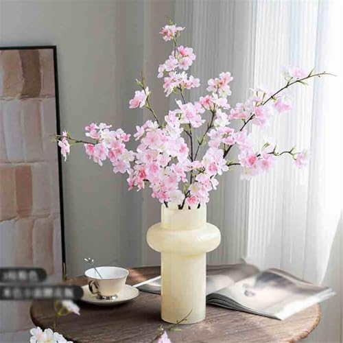 HYEFDWS Flores Artificiales de imitación de Rama de árbol de Flor de durazno, arreglo Floral para Mesa, arreglo para Comedor Interior, Flores Falsas