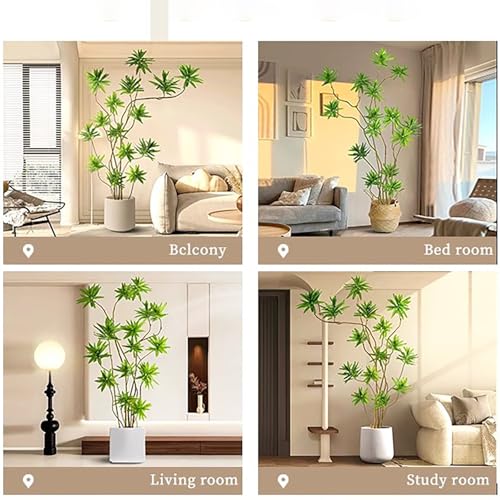 KAXLDHH Plantas Artificiales Árbol Artificial, Bonsais Naturales con Troncos Y Hojas Realistas, Planta Falsa Alta Maceta, Árboles Topiarios para Decoración Hogar Sala De Estar(Beige,160cm)