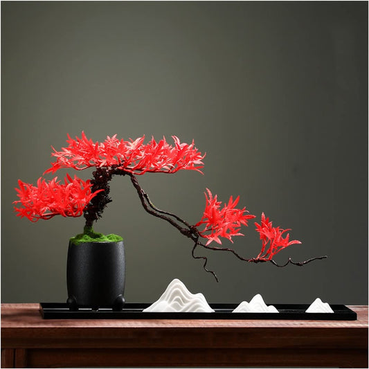 XDAWQP Árbol de bonsái Artificial de simulación, Plantas Falsas, Adornos Decorativos para el hogar, Sala de Estar, Porche, casa de Campo, Interior y Exterior.,A