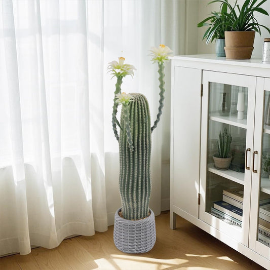 Niwugady Cactus Planta Artificial en Maceta Grande Suculentas Artificiales Suculentas Decorativas Cactus Cactus Artificial Cactus para Casa/Jardín/Oficina/Decoración, 43 x 36 x 109 cm