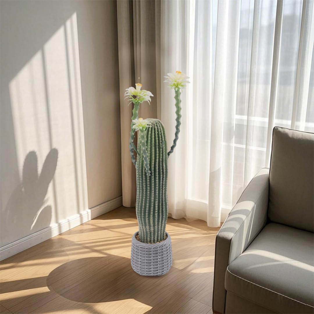 Niwugady Cactus Planta Artificial en Maceta Grande Suculentas Artificiales Suculentas Decorativas Cactus Cactus Artificial Cactus para Casa/Jardín/Oficina/Decoración, 43 x 36 x 109 cm