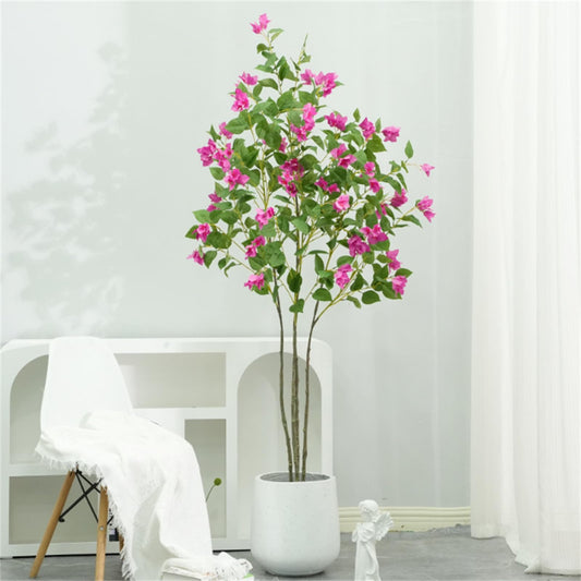 Niwugady Árbol artificial, 120 cm, flor de ciruelo artificial, planta verde con ramas y tallos flexibles, estudio de fotografía, decoración de ambiente, paisaje, flor de ciruelo artificial