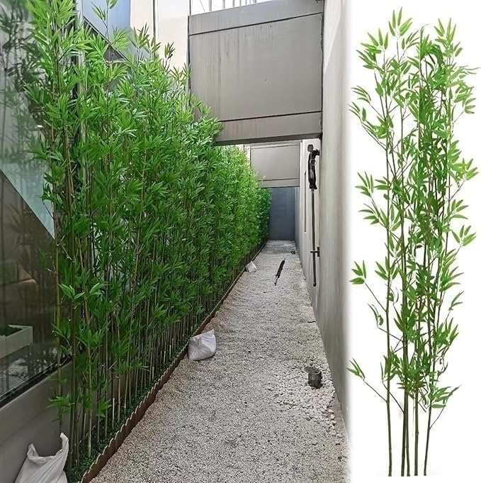 tylxayoxa Árbol De Bambú Artificial, Pantalla De Privacidad For Exteriores E Interiores, Bambú De Plástico Falso, Decoración De Pared con(50 Pack,1.2m/3.9ft Tall)