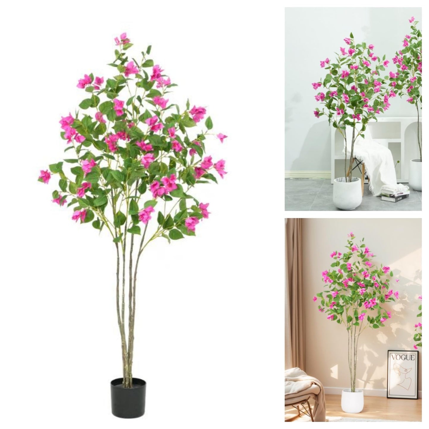 Niwugady Árbol artificial, 120 cm, flor de ciruelo artificial, planta verde con ramas y tallos flexibles, estudio de fotografía, decoración de ambiente, paisaje, flor de ciruelo artificial
