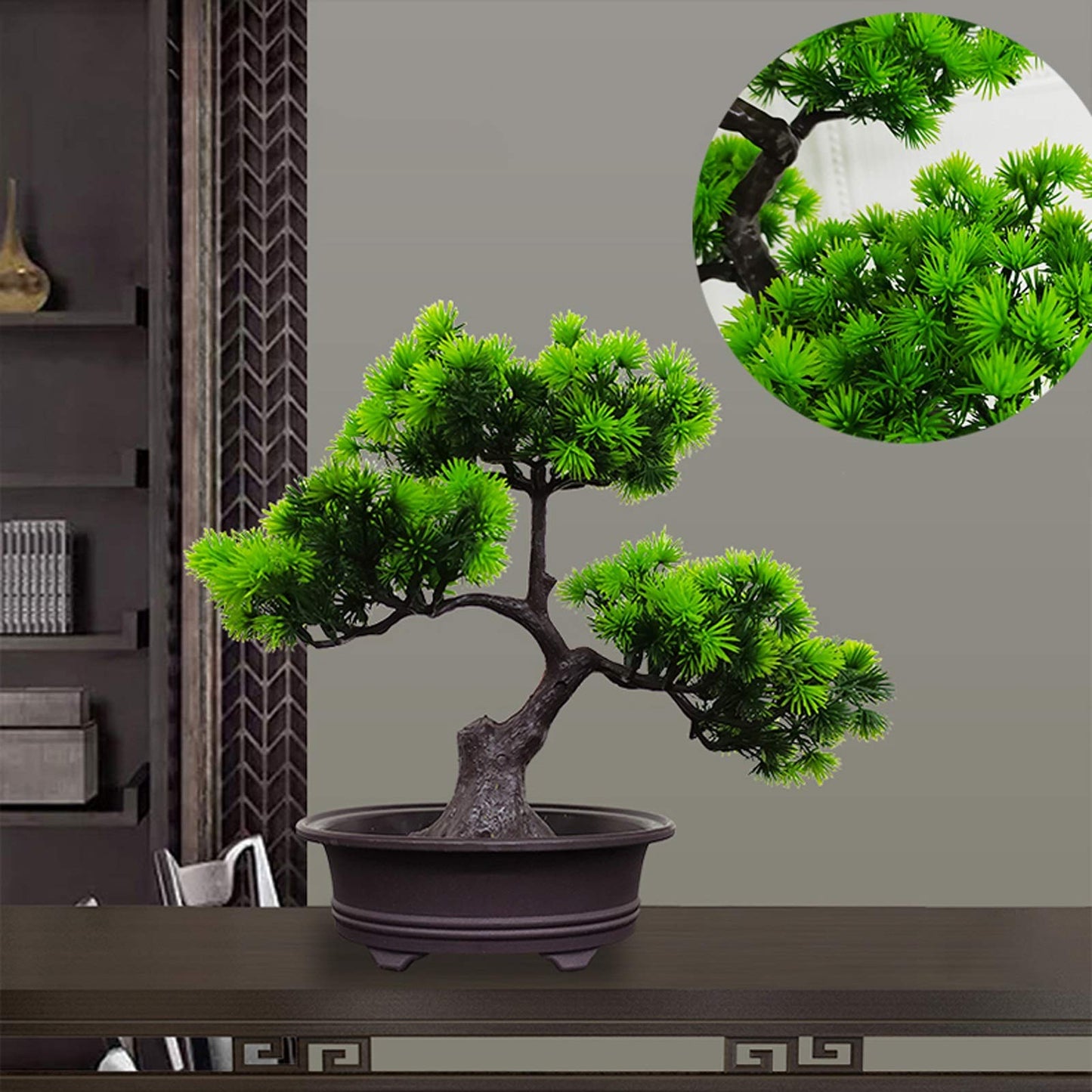 Fake Plants/Faux Plants Simulation Bonsai Small Ornaments Fake Tree Potted Green Plants Welcoming Pine Pine Plastic Artificial Flowers Interior Decoration Crafts Gifts Artificial Indoor Plan