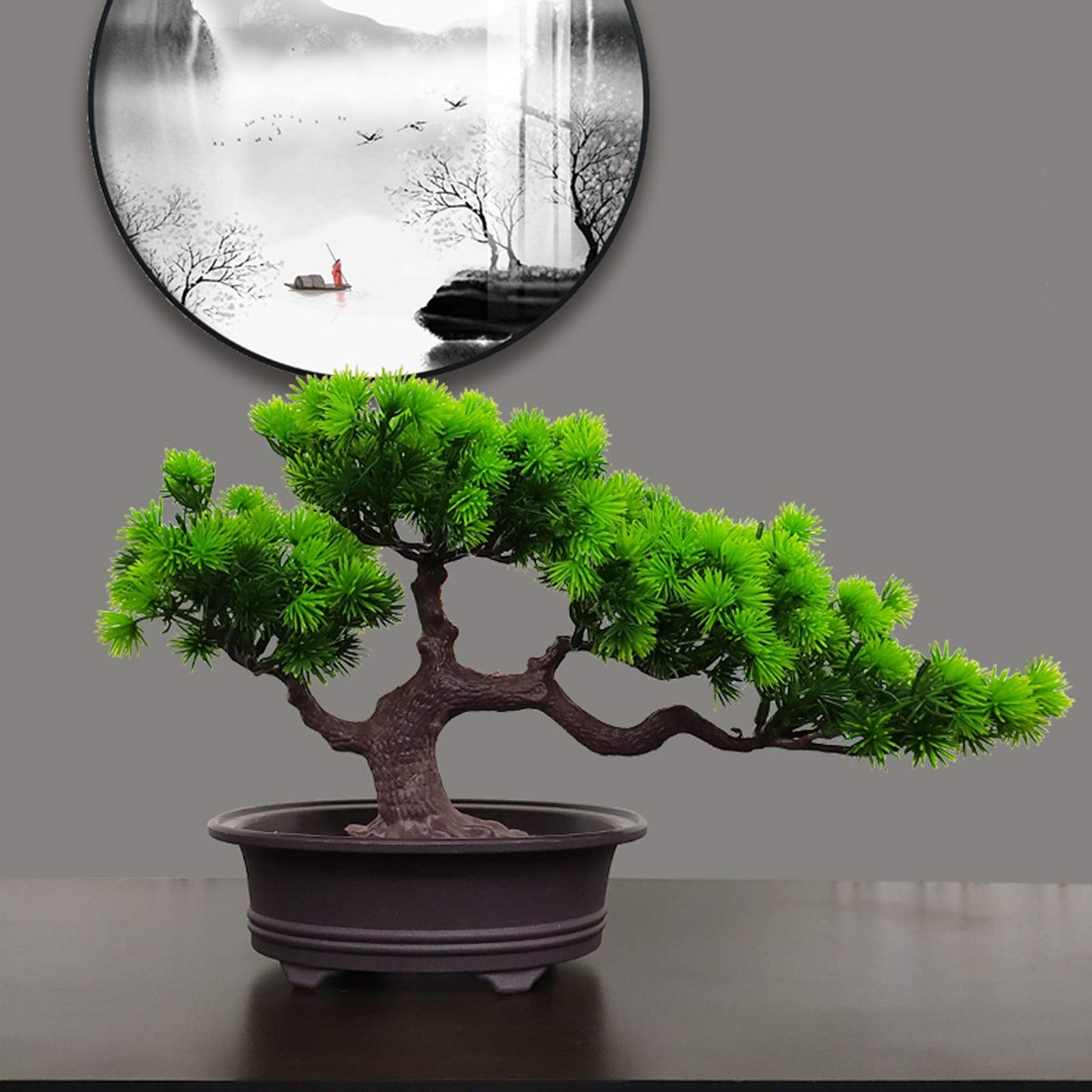 Fake Plants/Faux Plants Simulation Bonsai Small Ornaments Fake Tree Potted Green Plants Welcoming Pine Pine Plastic Artificial Flowers Interior Decoration Crafts Gifts Artificial Indoor Plan