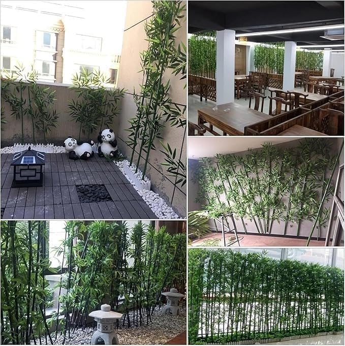 tylxayoxa Árbol De Bambú Artificial, Pantalla De Privacidad For Exteriores E Interiores, Bambú De Plástico Falso, Decoración De Pared con(50 Pack,1.2m/3.9ft Tall)