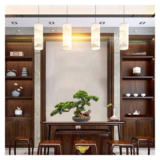 Genérico Decoración de Plantas Falsas realistas, Plantas Falsas 17 Pulgadas Bonsai Pine Tree, árbol de Bonsai de la decoración del jardín Zen, Plantas de casa Artificiales en macetas, para exhibición