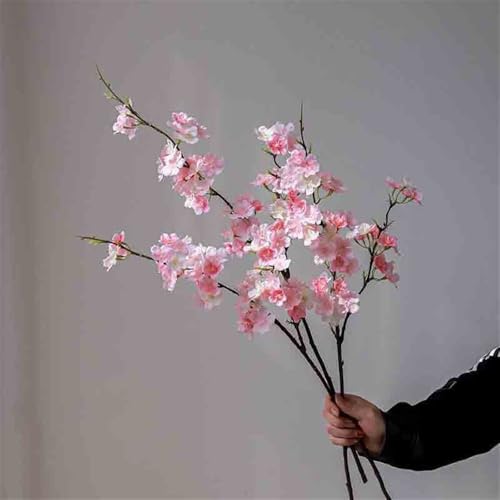 HYEFDWS Flores Artificiales de imitación de Rama de árbol de Flor de durazno, arreglo Floral para Mesa, arreglo para Comedor Interior, Flores Falsas