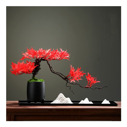 XDAWQP Árbol de bonsái Artificial de simulación, Plantas Falsas, Adornos Decorativos para el hogar, Sala de Estar, Porche, casa de Campo, Interior y Exterior.,A