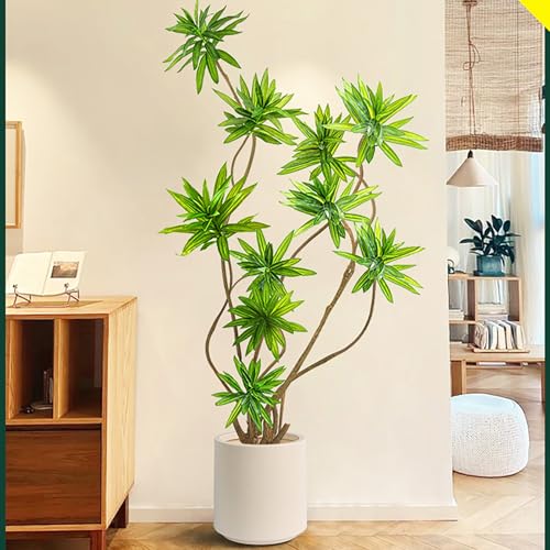 KAXLDHH Plantas Artificiales Árbol Artificial, Bonsais Naturales con Troncos Y Hojas Realistas, Planta Falsa Alta Maceta, Árboles Topiarios para Decoración Hogar Sala De Estar(Beige,160cm)