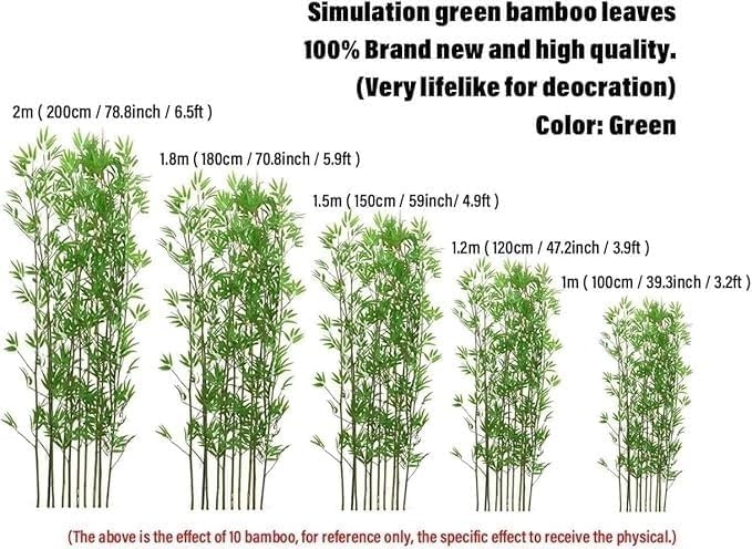 tylxayoxa Árbol De Bambú Artificial, Pantalla De Privacidad For Exteriores E Interiores, Bambú De Plástico Falso, Decoración De Pared con(50 Pack,1.2m/3.9ft Tall)