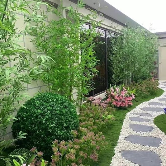 tylxayoxa Árbol De Bambú Artificial, Pantalla De Privacidad For Exteriores E Interiores, Bambú De Plástico Falso, Decoración De Pared con(50 Pack,1.2m/3.9ft Tall)