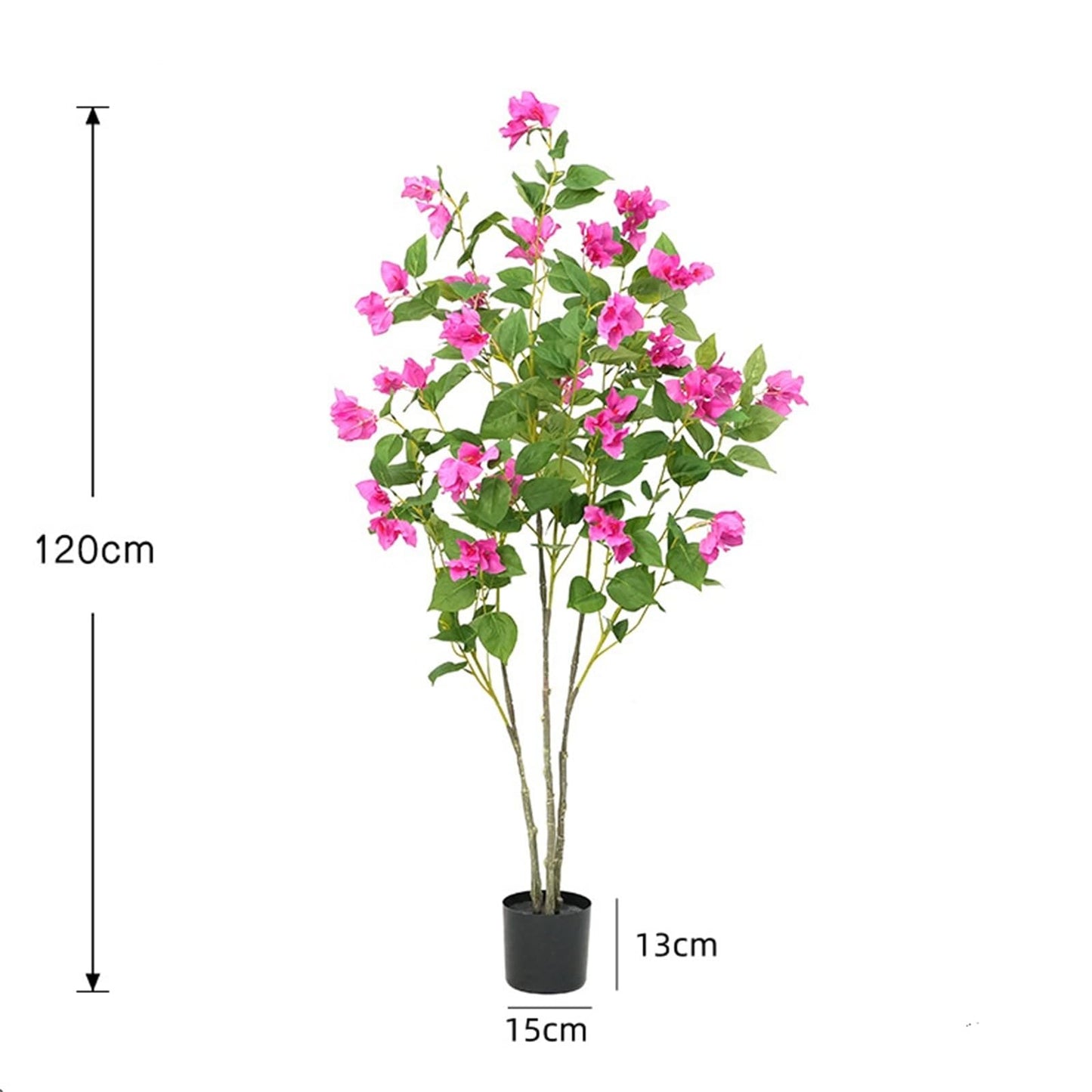 Niwugady Árbol artificial, 120 cm, flor de ciruelo artificial, planta verde con ramas y tallos flexibles, estudio de fotografía, decoración de ambiente, paisaje, flor de ciruelo artificial