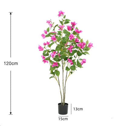 Niwugady Árbol artificial, 120 cm, flor de ciruelo artificial, planta verde con ramas y tallos flexibles, estudio de fotografía, decoración de ambiente, paisaje, flor de ciruelo artificial