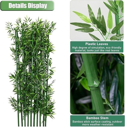 tylxayoxa Árbol De Bambú Artificial, Pantalla De Privacidad For Exteriores E Interiores, Bambú De Plástico Falso, Decoración De Pared con(50 Pack,1.2m/3.9ft Tall)
