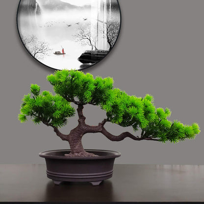 Fake Plants/Faux Plants Simulation Bonsai Small Ornaments Fake Tree Potted Green Plants Welcoming Pine Pine Plastic Artificial Flowers Interior Decoration Crafts Gifts Artificial Indoor Plan