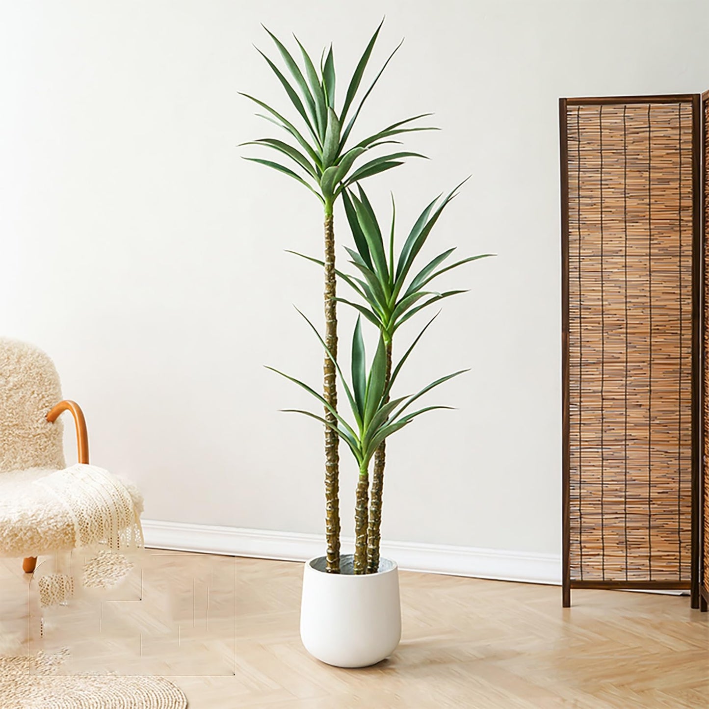 KAXLDHH Árbol Artificial con Tronco, Bonsais Naturales En Maceta, Planta Falsa Alta Hojas Realistas, Árboles Topiarios Artificiales, Decoración para Hogar, Oficina, Exterior Y Interior(Wit,160cm)