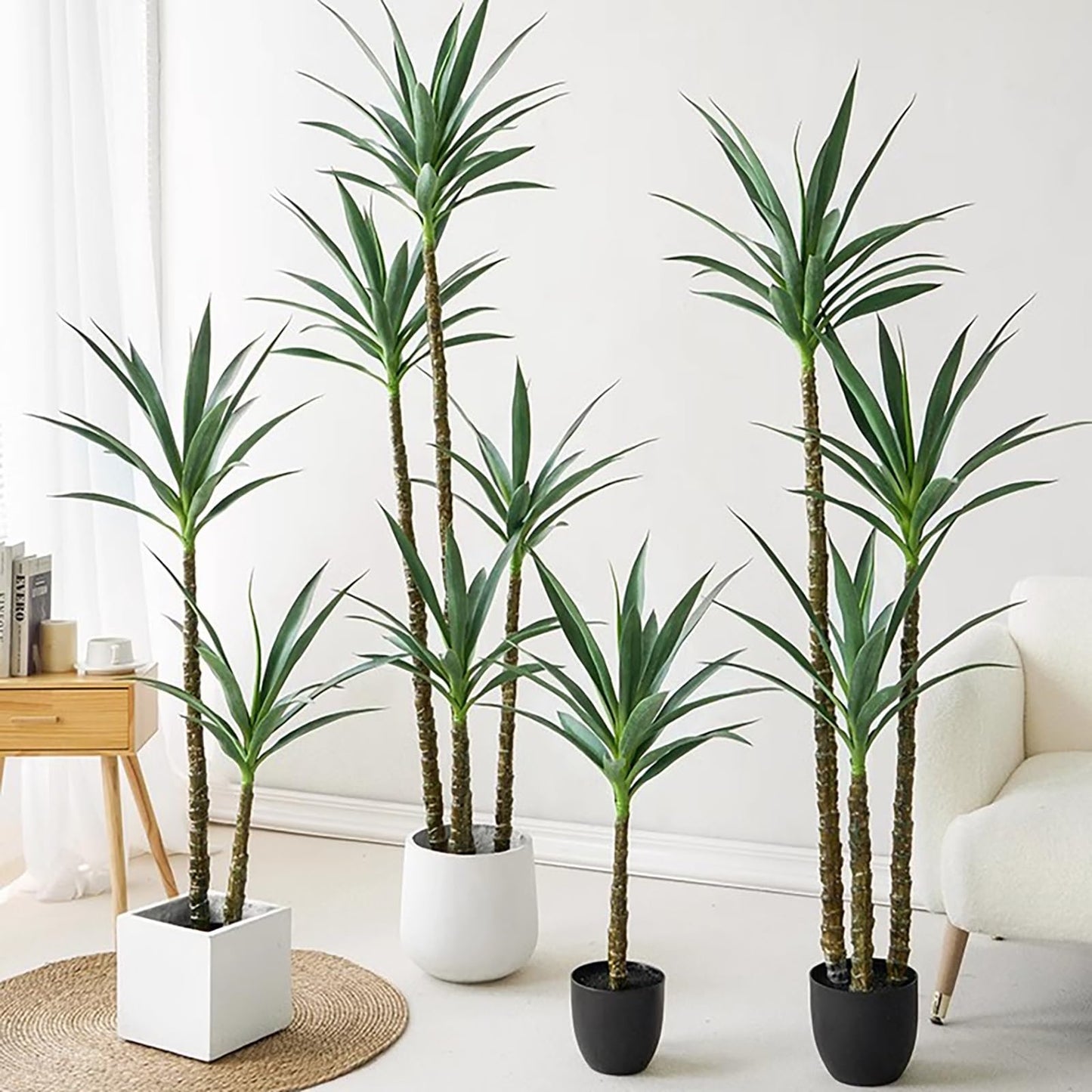 KAXLDHH Árbol Artificial con Tronco, Bonsais Naturales En Maceta, Planta Falsa Alta Hojas Realistas, Árboles Topiarios Artificiales, Decoración para Hogar, Oficina, Exterior Y Interior(Wit,160cm)