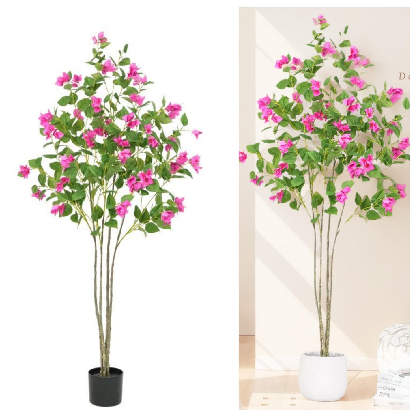 Niwugady Árbol artificial, 120 cm, flor de ciruelo artificial, planta verde con ramas y tallos flexibles, estudio de fotografía, decoración de ambiente, paisaje, flor de ciruelo artificial