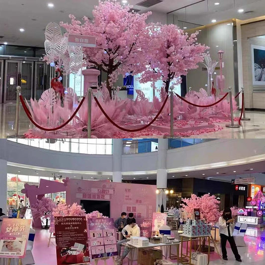 Genérico Planta Artificial Grande Exterior Decorativas Árbol De Cerezo Artificial, Planta Grande, para Bodas, Eventos Decoración De Flor De Seda Sakura Falsa Hecha A Mano,001,100×80cm