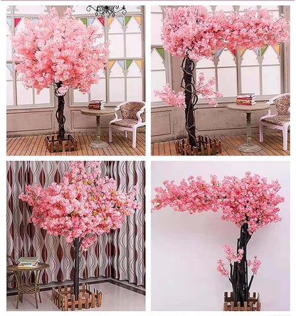 Genérico Planta Artificial Grande Exterior Decorativas Árbol De Cerezo Artificial, Planta Grande, para Bodas, Eventos Decoración De Flor De Seda Sakura Falsa Hecha A Mano,001,100×80cm